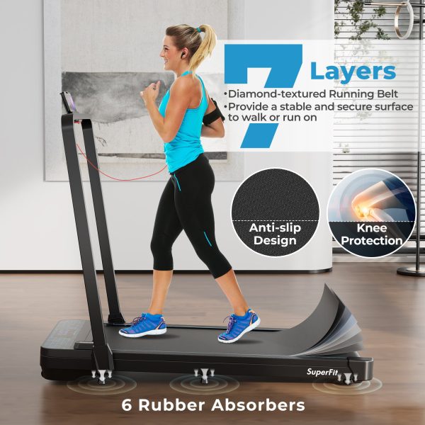 Costway 2 in 1 Folding Treadmill with 300lbs Capacity and Remote Control New Hot on Sale - Image 3