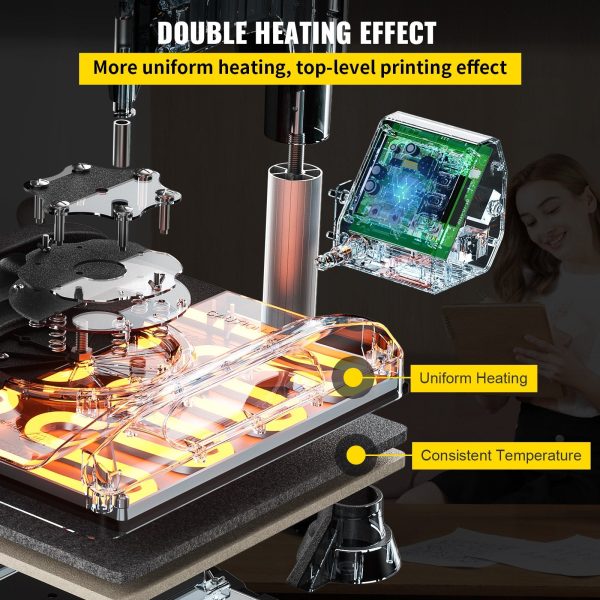 Vevor Heat Press 15  x 15  Digital Control 5-in-1 Sublimation Machine Swing-Away Arm and Fast-Heating New Cheap - Image 4